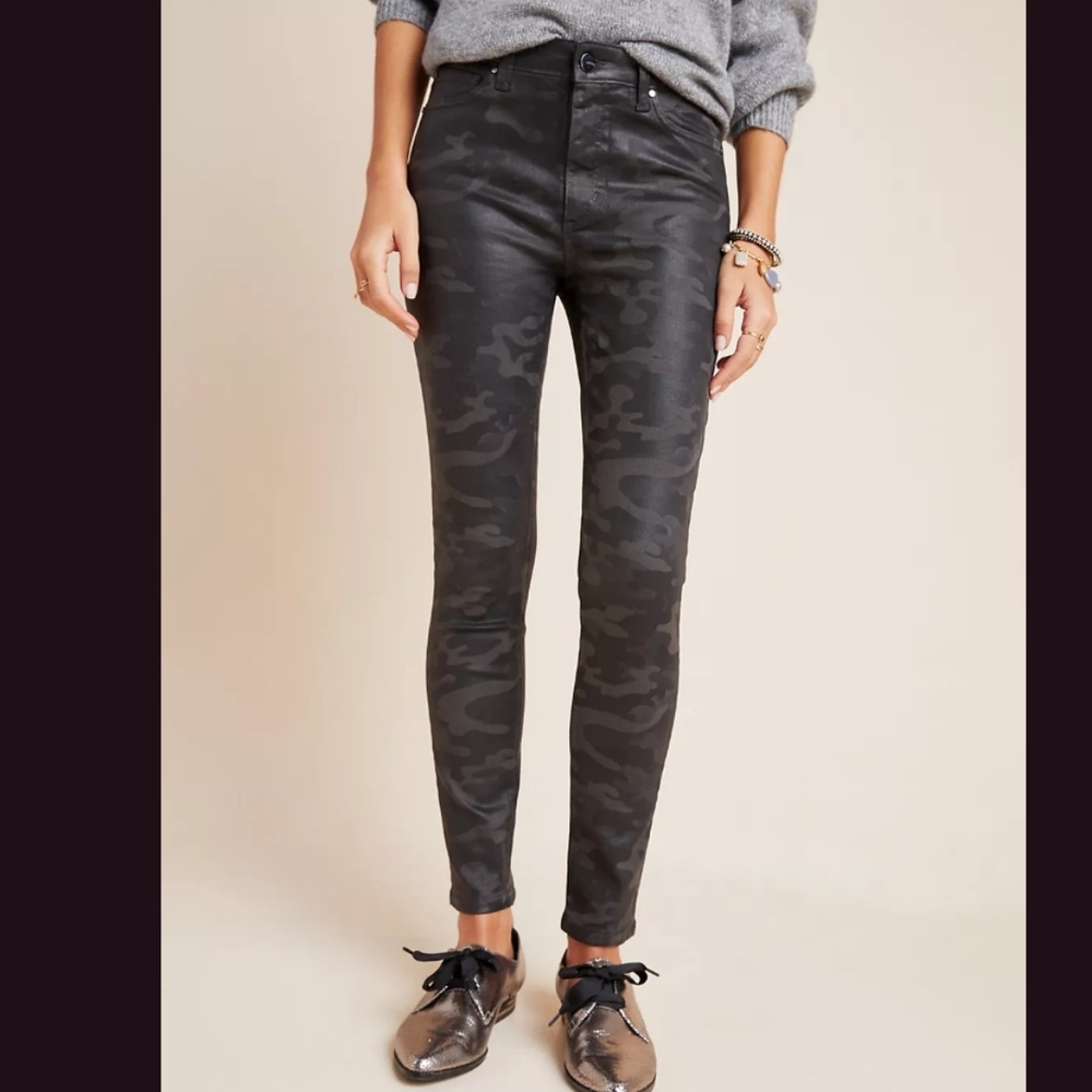 Joe's Jeans The Charlie High Rise Skinny Ankle Jeans Coated Camo Print Nwt 25